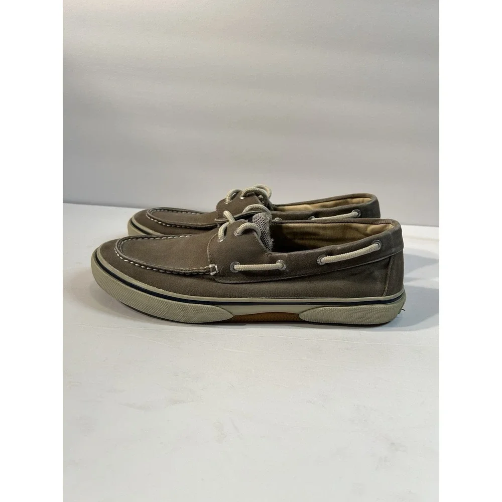 Sperry Top-sider Men's Size 10 Halyard 2-Eye Lace-up 10M Grey brown Boat shoes
